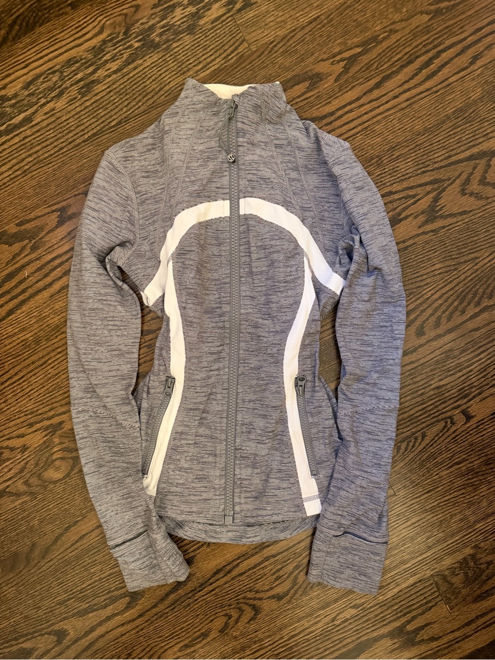 Lululemon Grey and White Align Zip Up